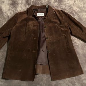 Lord & Taylor Petite Large Brown Leather Jacket